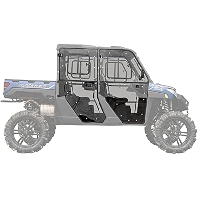 SuperATV Convertible Cab Enclosure Doors Compatible with 2019-2021 Polaris Ranger XP 1000 Crew, XP 1000 High Lifter Crew, XP 1000 NorthStar Crew, See Fitment, 250x Stronger than Glass, Easy Install