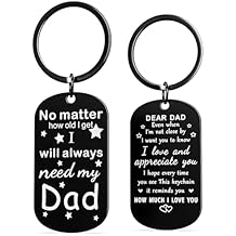 Father's Day Keychain for Dad from Daughter Son, Sentimental Gift for Husband, Birthday Christmas Thanksgiving Gift Idea