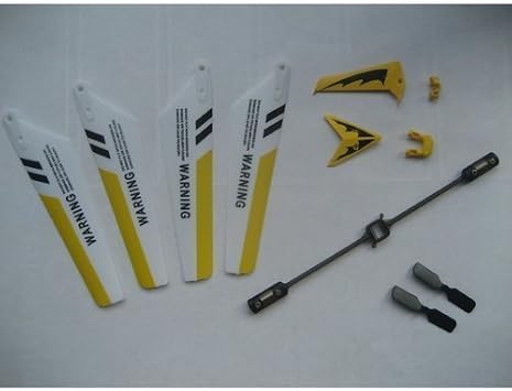 Full Replacement Parts Set for Syma S107 RC Helicopter, Main Blades, Tail Decorations, Tail Props, Balance Bar,Yellow Set-