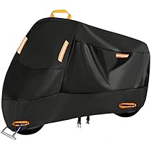 Motorcycle Cover for Yamaha TMax TMAX 530 560 SX DX TMAX530 TMAX560, Full Wrap Rain and Dust Protection Four Seasons Universal Protective Cover, Motorbike Cover with Night Reflective, Lock-Holes