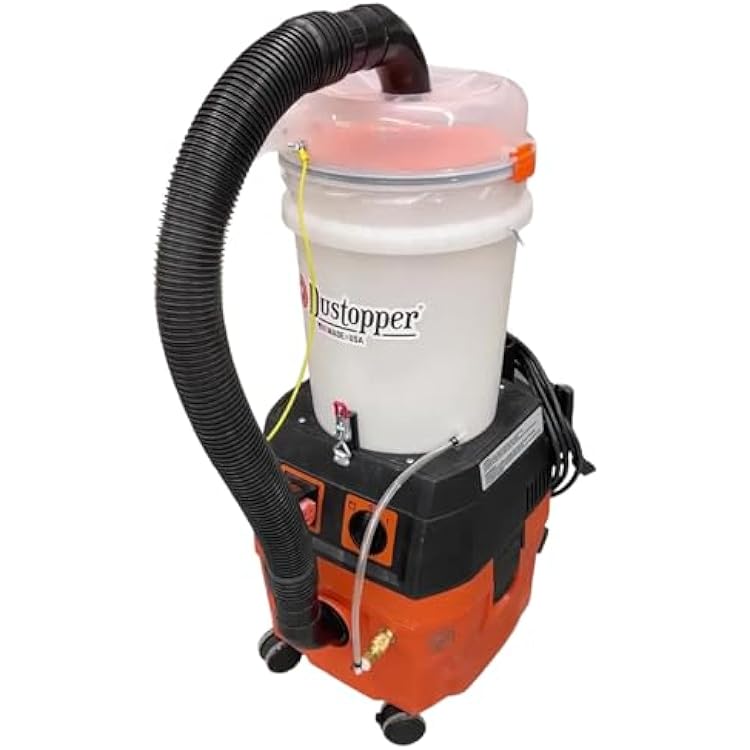 نظام المكنسة الكهربائية Turbo Bagger Shop نظام جمع الغبار عالي الأداء مع ملحقات لنظام المكنسة الكهربائية الرطبة والجافة، رائع للمحلات التجارية والجراج وورش العمل، 5.8 جالون، يتم شحنه في عبوتين
