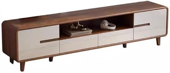 Mueble para Televisor Modern Simple Solid Wood TV Cabinet الصفحة الرئيسية New Chinese Style Small Apartment Walnut Color Living Room Storage TV Cabinet Estante para Tv (180X35.5X45CM)
