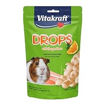 Vitakraft Drops مع حلوى خنزير غينيا بنكهة البرتقال، كيس 5.3 أونصة، وجبات خفيفة لذيذة غنية بالزبادي مع العناصر الغذائية الأساسية لفيتامين C وتغذية صحية للحيوانات الأليفة الصغيرة