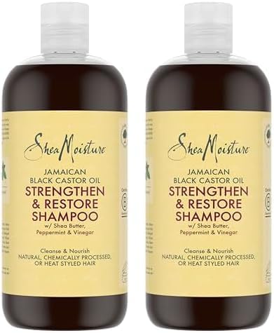 SHEA MOISTURE Jamaican Black Castor Oil Strengthen &amp; Restore Shampoo sulphate free shampoo for natural, chemically processed, or heat styled hair 473 ml Pack of 2