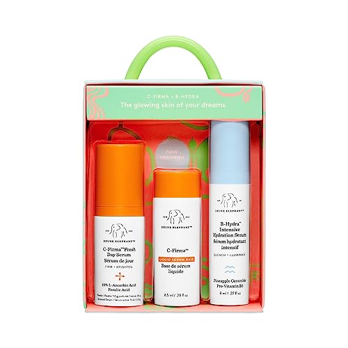 Drunk Elephant Day Dream Duo - سيروم C-Firma Day Serum 0.28 أوقية و B-Hydra Intensive Serum 0.27 أوقية - زيت أساسي وسيليكون وخالي من العطور - خالٍ من القسوة
