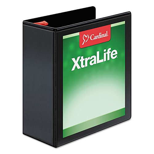 Cardinal XtraLife Non-stick ClearVue Locking Slant-D Ring View Binder 4Black