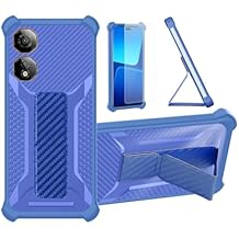 bojioderf Case Compatible for Nubia Neo 2 5G Phone Case Cover [with Tempered Glass Screen Protector] Hybrid Case [Folding Support Magnetic] [Frosted Anti-Fingerprint] Blue