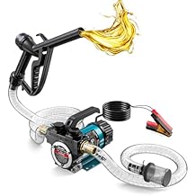 SEESII Diesel Transfer Pump 12V: 13 GPM Electric Fuel Transfer Pump Kit for Transfer Diesel Kerosene for Tractor Truck Boat Home, Farm Fueling Portable DC Oil Pump with Nozzle & Hoses