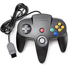 وحدة تحكم KIWITATA Classic Retro N64، وحدة تحكم لوحة الألعاب البديلة لعصا التحكم السلكية N64 لنظام N64، لون أحمر شفاف