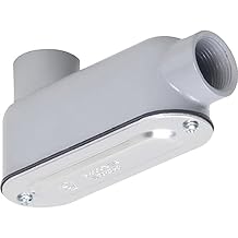 TayMac RLB050 جسم قناة LB ملولب ، ألومنيوم مصبوب ، غطاء فولاذي مختوم ، 1/2 بوصة ، رمادي   