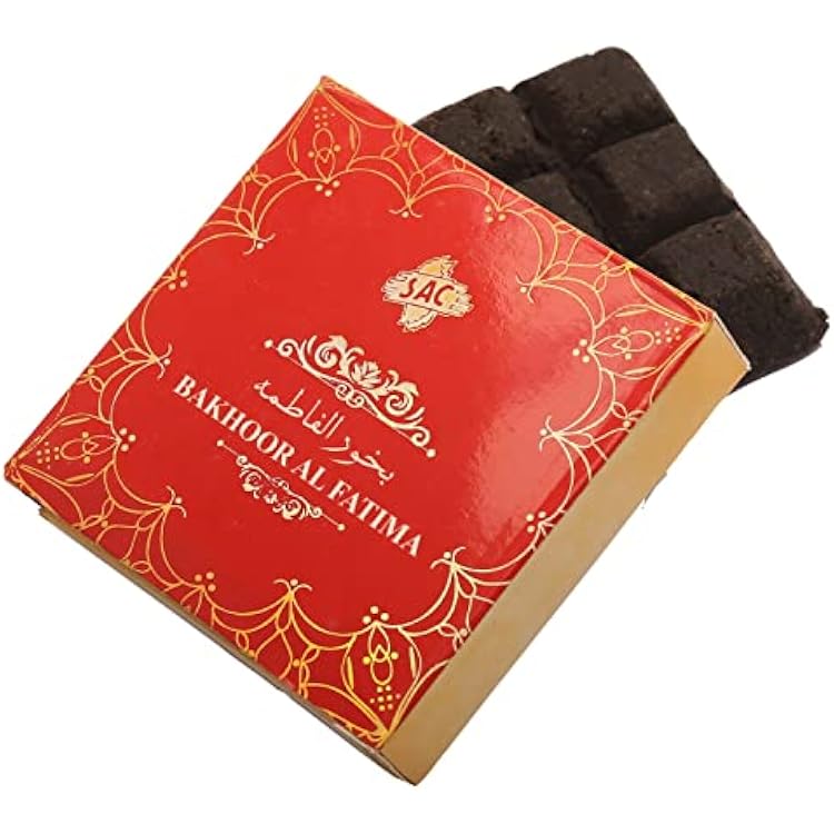 SAC Bakhoor Fatima Incense Bar 1.2 Oz 35g by SAC - البخور عالي الجودة من مسحوق خشب الصندل ، مسحوق العود ، المسك والعطور السكر | 9 الطوب روائح متنوعة في شكل مربع واحد