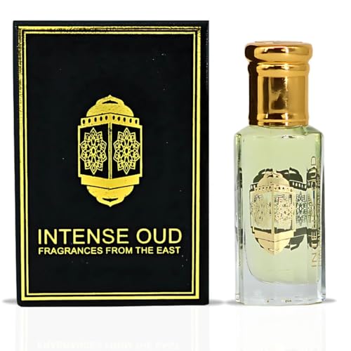زيوت عطر عربية طويلة الأمد من INTENSE OUD Amber Oud Nomade للنساء، 12 مل، 0.40 أونصة، زيت عطري مع روائح فاكهية وزهرية وخشبية - زيت عطر مركّز وهدية عيد الحب مع صندوق أسود