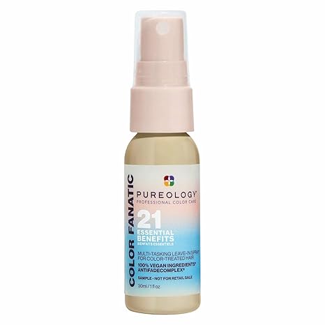 بخاخ Pureology Color Fanatic متعدد المهام - فك التشابك والتحكم في التجعد، 21 فائدة لجميع أنواع الشعر، حماية من الحرارة، غني بزيوت جوز الهند والكاميليا، آمن على اللون، نباتي