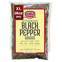 Ground Black Pepper Powder 14 Ounce Bag - Table Grind - by Spicy World