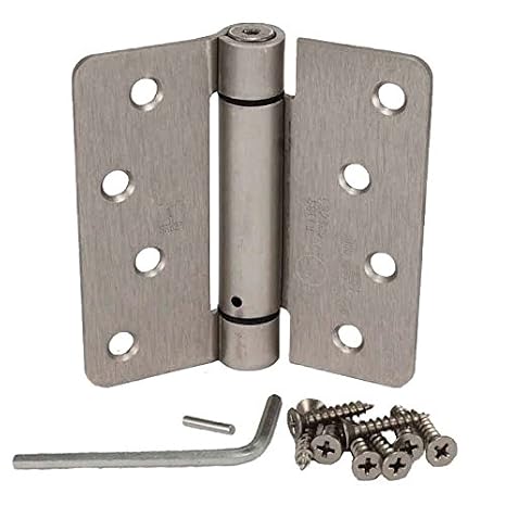 HAGER 17514415 1751-4x4-15 Residential 1/4" Radius Spring Hinge 4" by 4", Satin Nickel Finish, (Box of 1), Steel