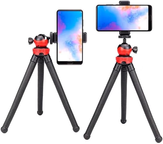 حامل هاتف سيلفي مرن من Coverzone مثالي للناشرين ووسائل التواصل الاجتماعي، 30 سم، أخطبوط، 360 درجة، أرجل محمولة، حامل هاتف سيلفي قابل للانحناء، حامل ثلاثي القوائم للتخييم بطول 3 أقدام لرحلات العطلات، خفيف الوزن للغاية، 320 جرام