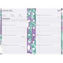 Filofax Calendar Diary Refill, Pocket Size, Week-to-View, Illustrated Floral Diary Pack with Four-Color Print Design, Multilingual: Five Languages, 2026 (C6321-26)