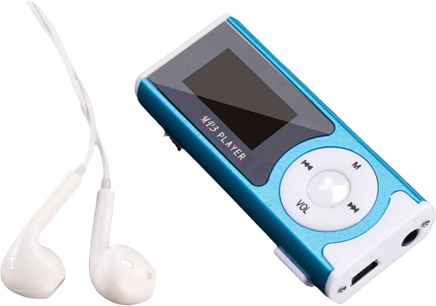 Sports MP3 Player Walkman, with Clip FlashlightHeadset and Memory Card,Blue,4GB