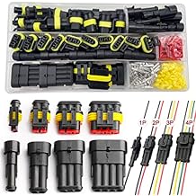 430pcs 1-4 Pin Connector Kit, 20-16 AWG Waterproof Electrical Automotive Wire Connector, 1.5mm Series Terminals Male Female Car Harness Plug (34 Sets)