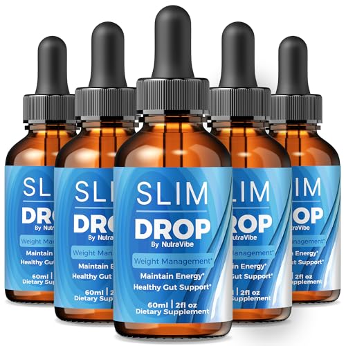 عبوة من 5 قطع من تركيبة Slimdrop Slimdrops السائلة لتوازن الجسم والطاقة والعناية اليومية | سائل نباتي لأسلوب حياة نشط، قطارة سهلة الاستخدام، 150 وجبة