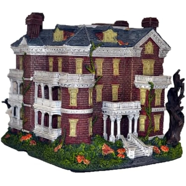 The Bradford Exchange Americas Most Haunted Village Collection Issue #11: Kehoe House Illuminated Sculpture with Detailed Hand-Painted & Historical Newspaper Card Halloween Decorations 6.5-inches