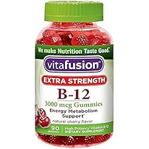 Vitafusion Extra Strength B-12 Gummies، Natural Cherry 90 ea ( عبوة 10 )   