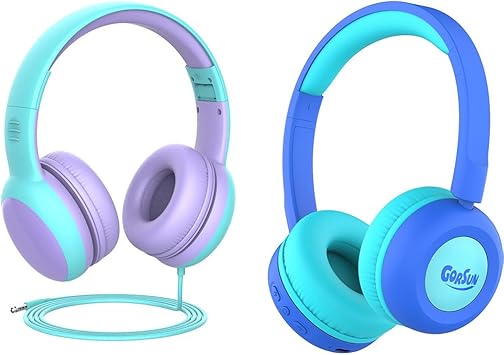 سماعات بلوتوث للأطفال ، سماعات رأس Toddler مع ميكروفون ، 85dB Volume Limited ، Bluetooth 5.3 سماعات لاسلكية للأطفال خفيفة الوزن قابلة للضبط لمدرسة Boy Girl Tablet Travel