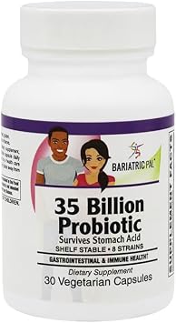 BariatricPal Prebiotic & Probiotic 35 مليار CFU كبسولات صحة الجهاز الهضمي والمناعة (30 عدد)