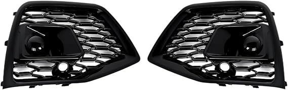 Compatible For Audi Q5 SQ5 2021-2025 RS Style Honeycomb Mesh Fog Light Grille RS4 Style Racing Grill Cover Front Bumper Fog Lamp Grille