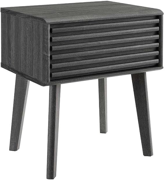 Modway Render طاولة نهاية حديثة في منتصف القرن أو منضدة في فحم ، 15 × 19 × 21.5