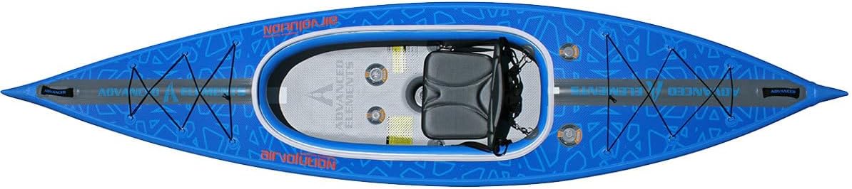 Advanced Elements AirVolution Inflatable Kayak with Roller Bag and Pump - AE3029 - Drop Stitch Hull - 13 Feet - 37 lbs - Blue