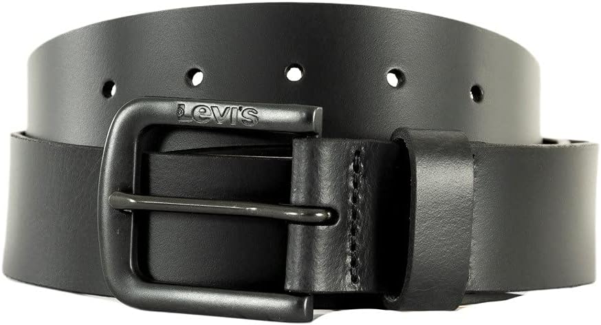 Levis Mens Seine Leather Belt, Black, XL