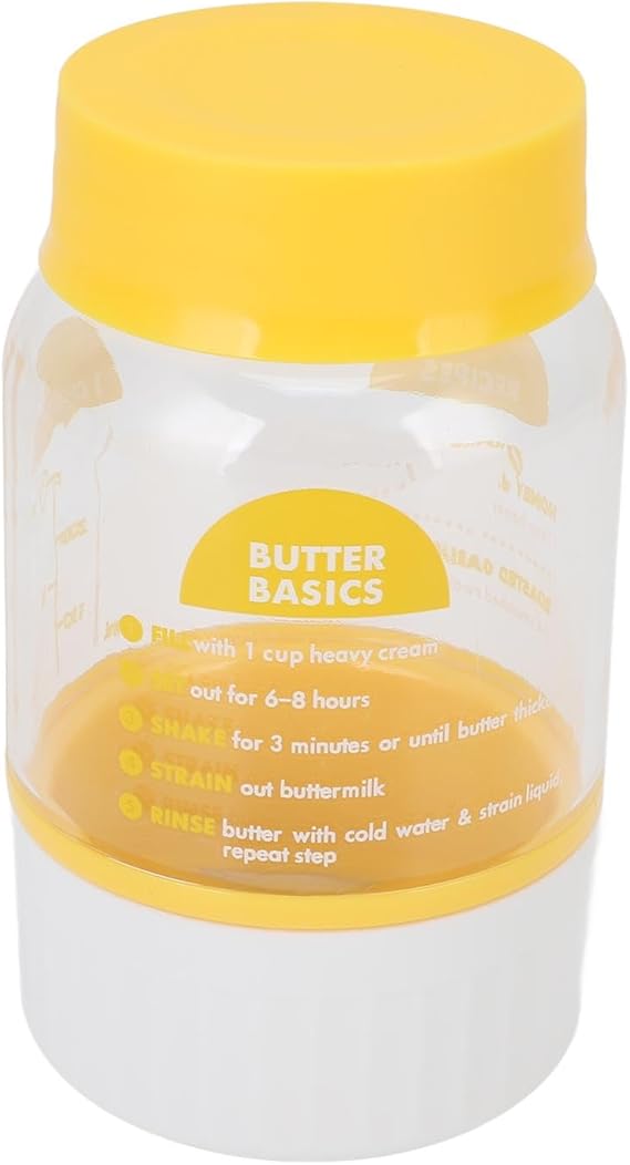 Manual Butter Manufacturer, Plastic for Plastic Cream Separator Butter Bottle, Easy to Use, for Home Cooking, Cooking, Baking