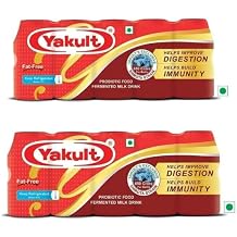 Yakult Probiotic Drink Original Probiotic Fermented Milk Drink (pack of 2) (10 yakult) 65 Ml Each