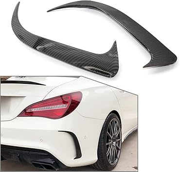 Car Auto Rear Bumper Spoiler Deflector Splitter Trim for Mercedes Benz CLA-Class W117 CLA200 CLA250 CLA45 2014-2018, Carbon Fiber Look