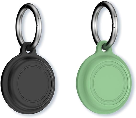 2 Pack Case for Motoral Moto Tag/Moto Tag2,Soft Protective,Shockproof,BOVUGAC Silicone Case for Moto Tag 2 2026 with Keychain-Black+Green