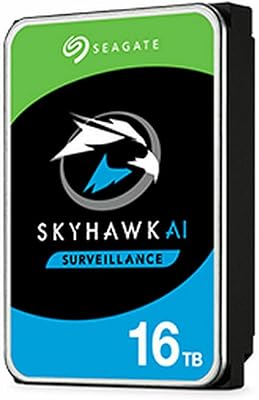 Seagate Skyhawk AI ST16000VE002 - القرص الصلب - 16 تيرابايت - داخلي - 3.5 - SATA 6 جيجابايت - المخزن المؤقت: 256 ميجابايت - مع استعادة بيانات الإنقاذ لمدة 3 سنوات