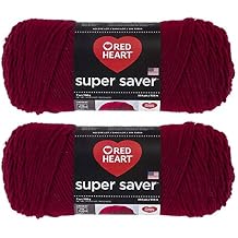 شراء بالجملة: Red Heart Super Saver (2 -Pack) (Burgundy، 7 oz Each Skein)