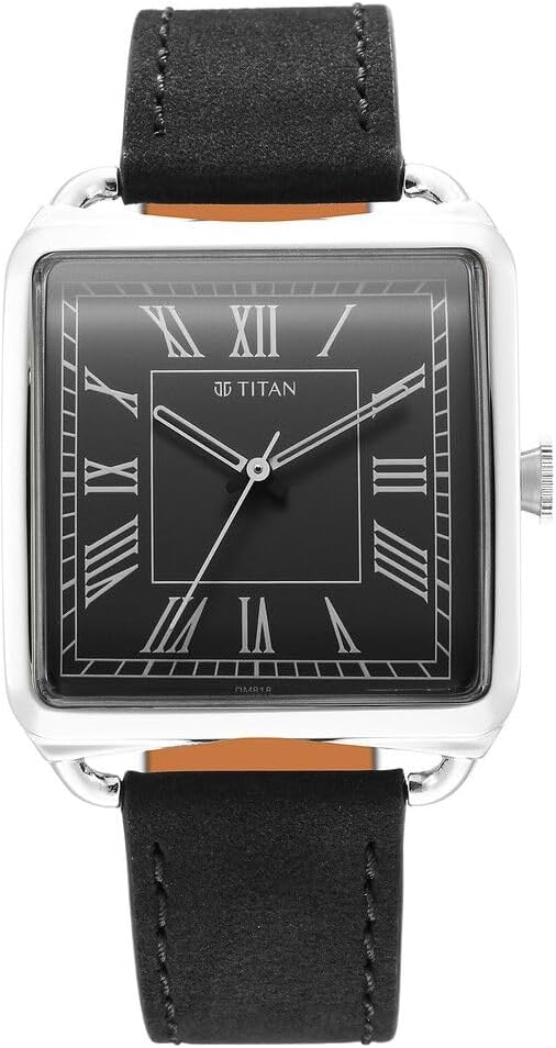 Titan Men Analog Quartz Watch with Leather Strap 1676SL03