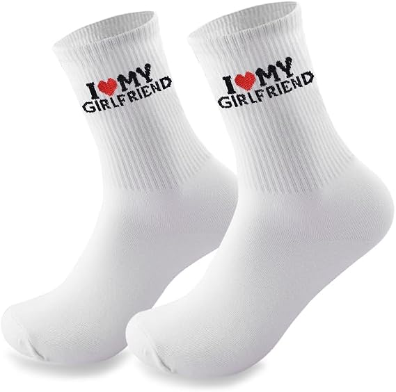 YangQian I Love You Gifts for Boyfriend Girlfriend Socks Engraved Anniversary Birthday Christmas Gifts for Bf Gf Socks Gift