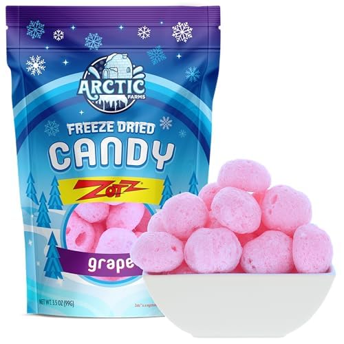 مزارع القطب الشمالي تجميد الحلوى المجففة Zotz Fizz Candies 3.5 oz، العنب