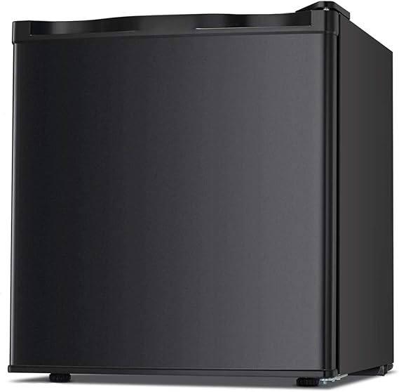 Antarctic Star Upright Freezer 1.1 Cu.ft, Compact Mini Freezer with Reversible Single Door, Temperature Control, Removable Shelves, Small freezer Stainless Steel for Dorms Home Office, Black