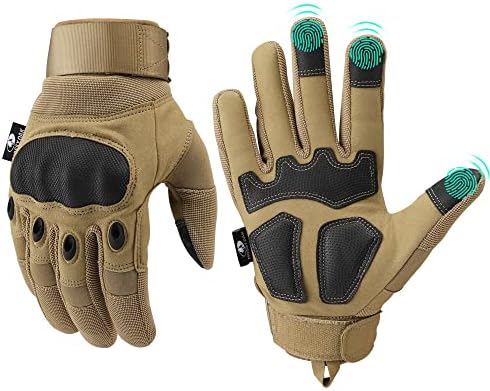 قفازات Mossy Oak التكتيكية للرجال، قفازات Airsoft تعمل باللمس مع مفصل صلب للصيد، كرة الطلاء، المشي لمسافات طويلة، التخييم