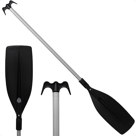 Five Oceans Telescopic Canoe Paddle with Bilge Pump, Adjustable Length 51 to 66, Black - FO4718