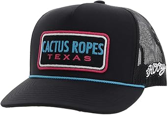 HOOEY Cactus Ropes Patch Trucker Hat for Men Adjustable Snapback Mesh Baseball Cap Breathable Western Hat