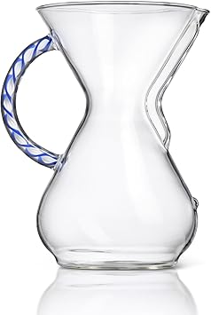 Chemex Pour-Over Glass Coffeemaker - سلسلة مقبض زجاجي ملتوي - 6 أكواب من المد والجزر - تغليف حصري