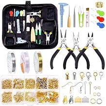 Glarks 1616Pcs Making Supplies Kit with Jewelry Tools ، يشمل كماشة ، وأسلاك مجوهرات ، ومعلقات سحر ، ونتائج مجوهرات لصناعة المجوهرات وإصلاحها