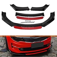 Universal Front Bumper Lip Body Kit, 4pcs Chin Spoiler Splitter for Most Cars fit Honda Audi Ford Nissan Toyota( no Microfiber)