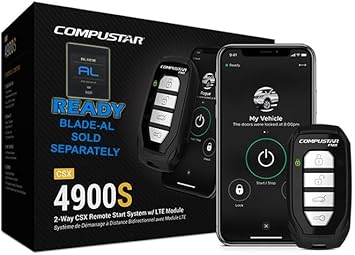 Compustar CSX4900-S 4-Button 2-Way، 3000 Remote Start System w / Drone X1LTE