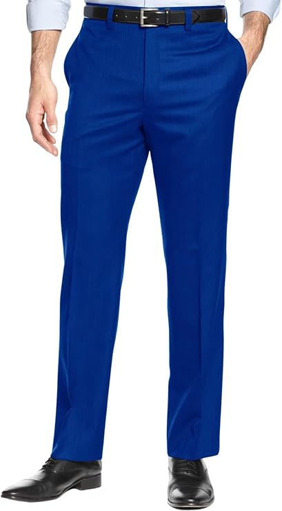Men's Flat Front Dress Pants Stretch Classic Formal Suit Pants for Wedding